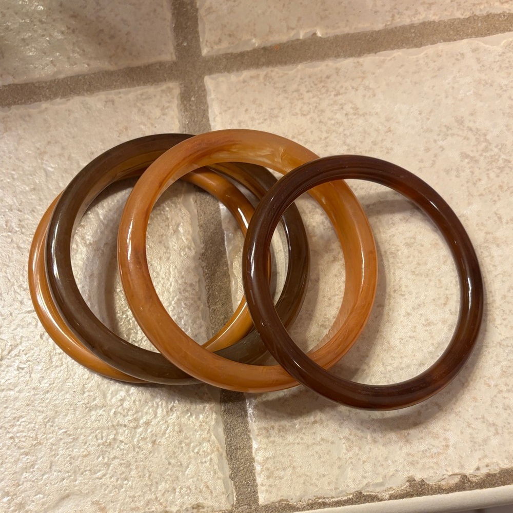 Set of Four Brown and Tan Bangles